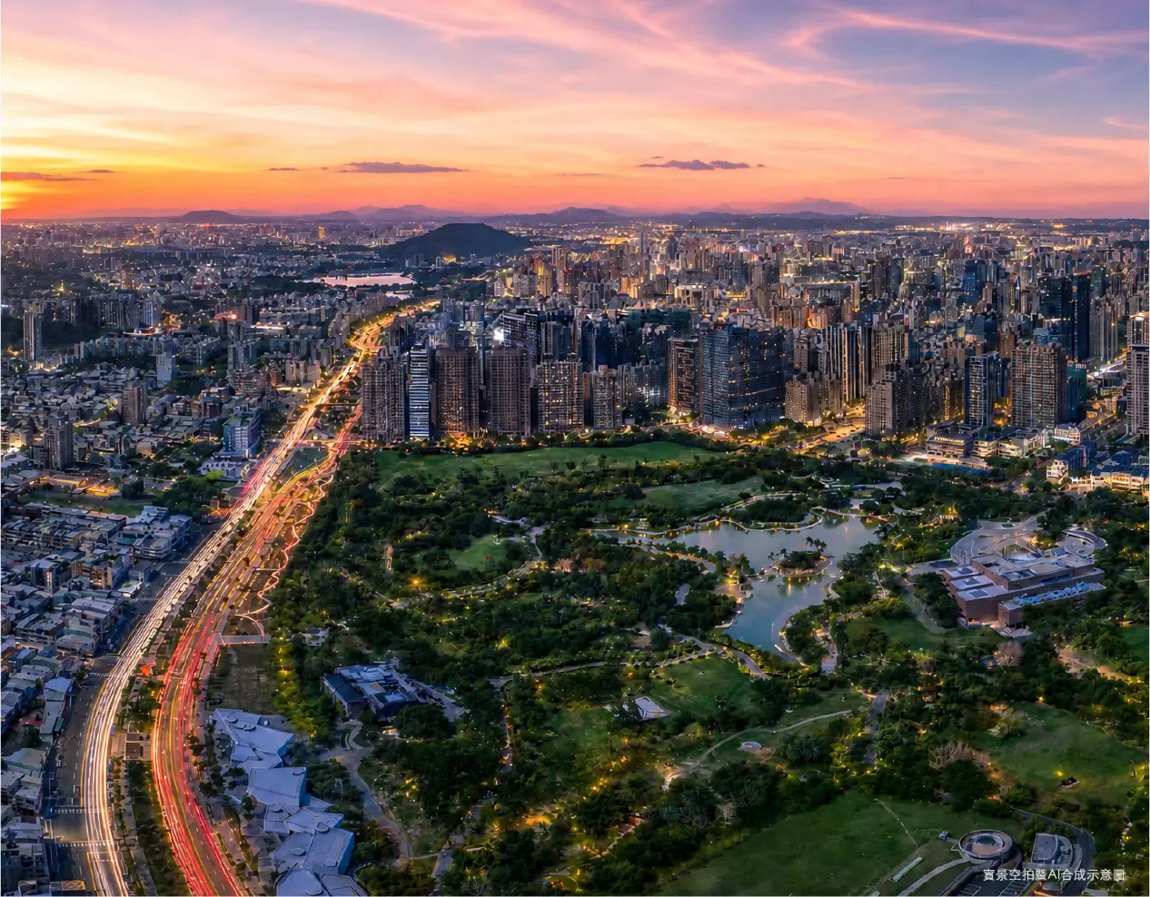 高雄城市空拍夜景